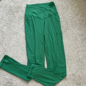 aerie green crossover leggings
